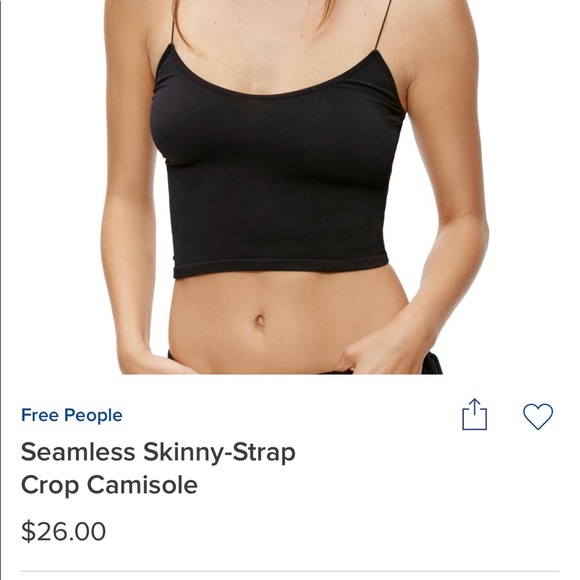 Free People seamless skinny strap cropped cami top - Picture 3 of 3